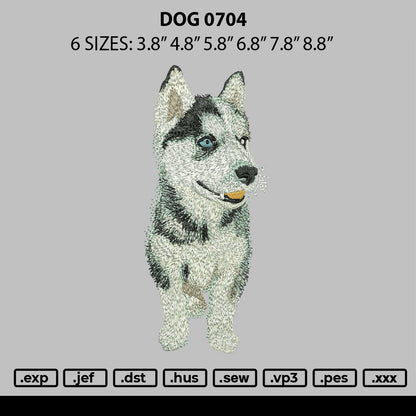 Dog 0704 Embroidery File 6 sizes
