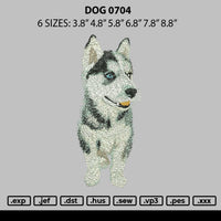 Dog 0704 Embroidery File 6 sizes