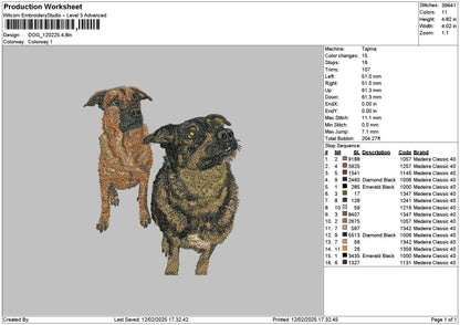 Dog 1202a Embroidery File 6 sizes