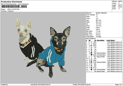 Dog 1412C Embroidery File 6 sizes