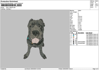 Dog 1902c Embroidery File 6 sizes