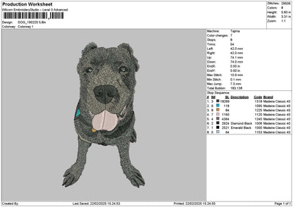 Dog 1902c Embroidery File 6 sizes