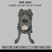Dog 1902c Embroidery File 6 sizes