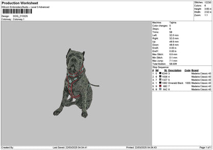 Dog 2103a Embroidery File 6 sizes