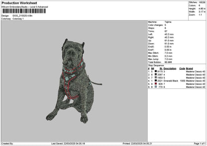 Dog 2103a Embroidery File 6 sizes