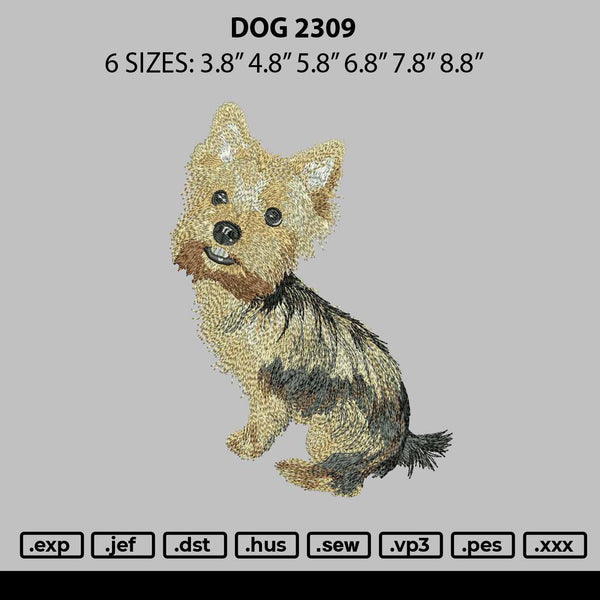 Dog 2309 Embroidery File 6 sizes