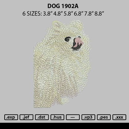 Dog 1902a Embroidery File 6 sizes