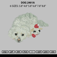 Dog 2901a Embroidery File 6 sizes