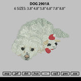 Dog 2901a Embroidery File 6 sizes
