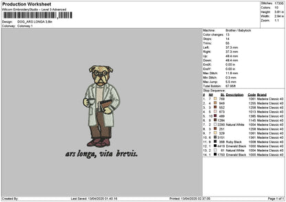 Dogtext 1104 Embroidery File 6 sizes