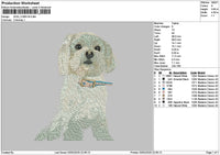 Dog 2901c Embroidery File 6 sizes