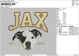 Dog Jax Embroidery File 6 sizes