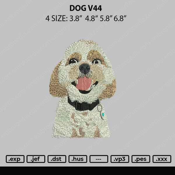 Dog V44 Embroidery File 4 size