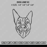 Dog Line V2 Embroidery File 4 size