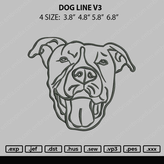 Dog Line V3 Embroidery File 4 size