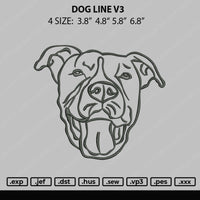 Dog Line V3 Embroidery File 4 size