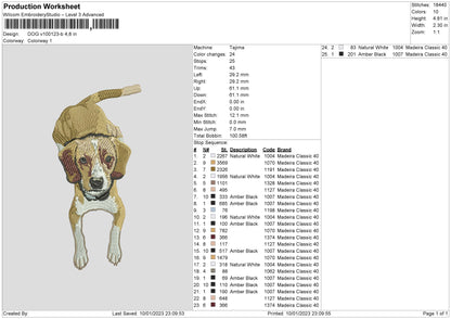 Dog V1023b Embroidery File 6 sizes