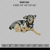 Dog V45 Embroidery File 4 size