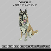 Dog V57 Embroidery File 4 size