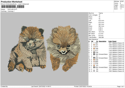 Dog V60 Embroidery File 4 sizes
