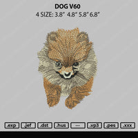 Dog V60 Embroidery File 4 sizes