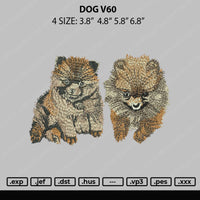 Dog V60 Embroidery File 4 sizes