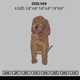 Dog V69 Embroidery File 6 sizes