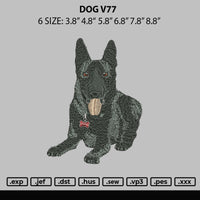 Dog V77 Embroidery File 6 sizes