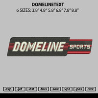 Domelinetext Embroidery File 6 sizes