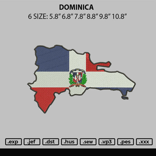 Dominica Embroidery File 6 sizes