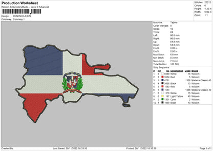 Dominica Embroidery File 6 sizes