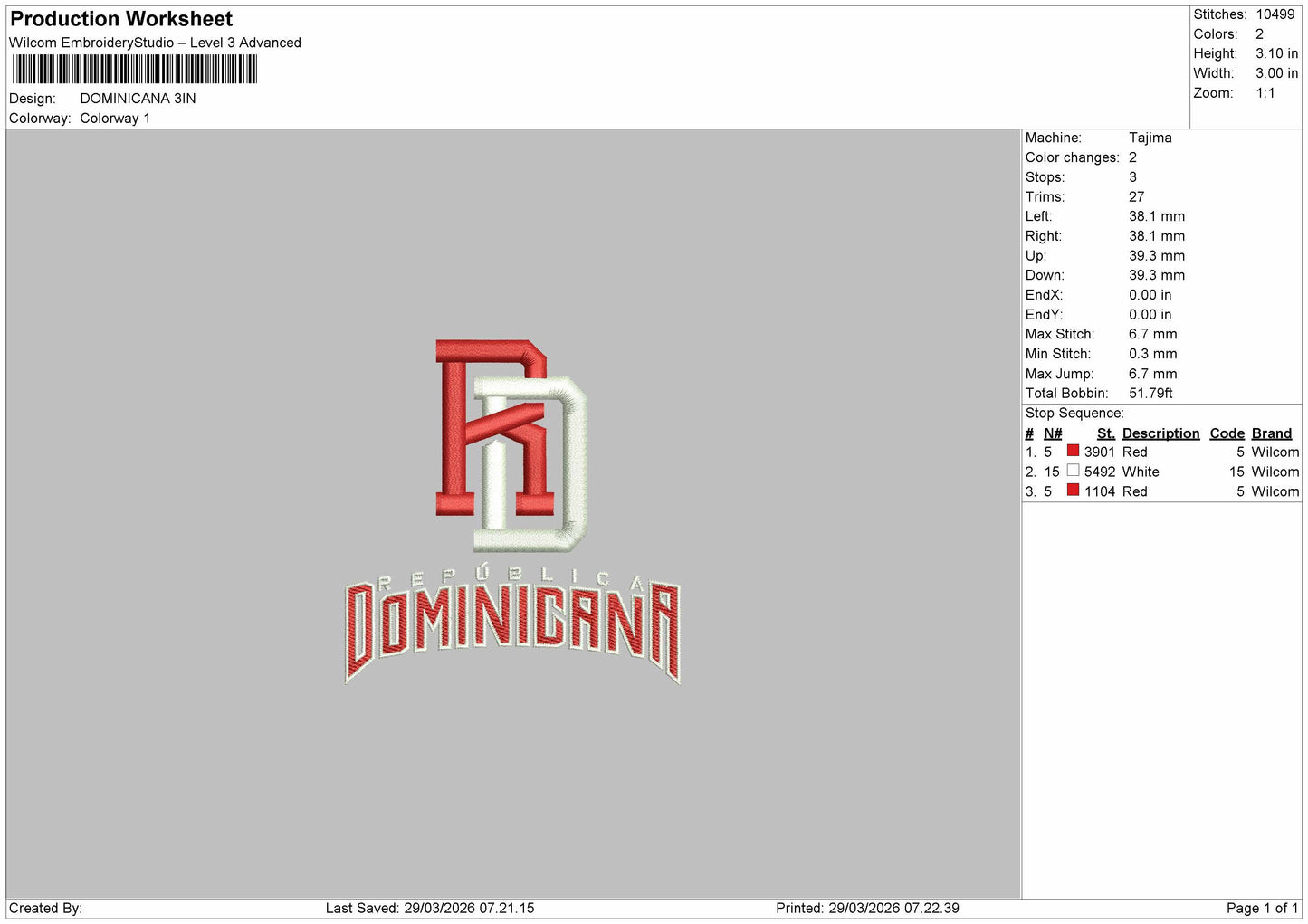 DOMINACANA Embroidery File 8 sizes