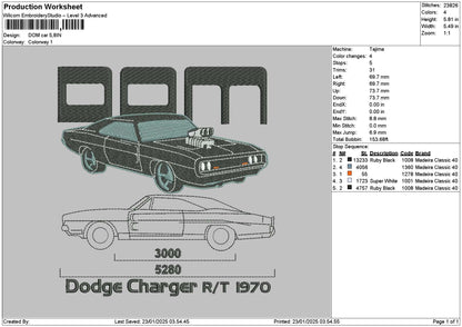 Black Car 01a Embroidery File 6 sizes