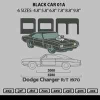 Black Car 01a Embroidery File 6 sizes