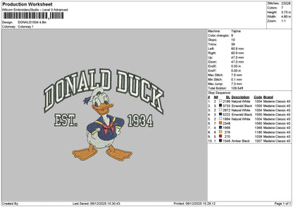 Donaldtext 0612 Embroidery File 6 sizes
