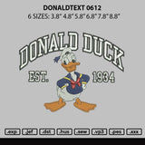 Donaldtext 0612 Embroidery File 6 sizes
