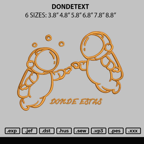 Dondetext Embroidery File 6 sizes