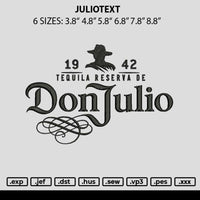 Juliotext Embroidery File 6 sizes