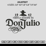 Juliotext Embroidery File 6 sizes