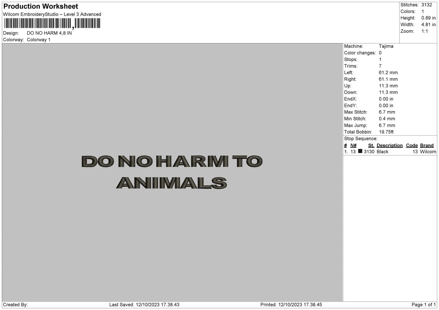 Do No Harm Embroidery File 6 sizes
