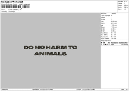Do No Harm Embroidery File 6 sizes