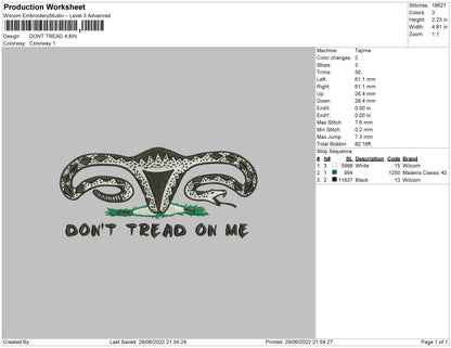 Dont Tread Embroidery File 4 sizes