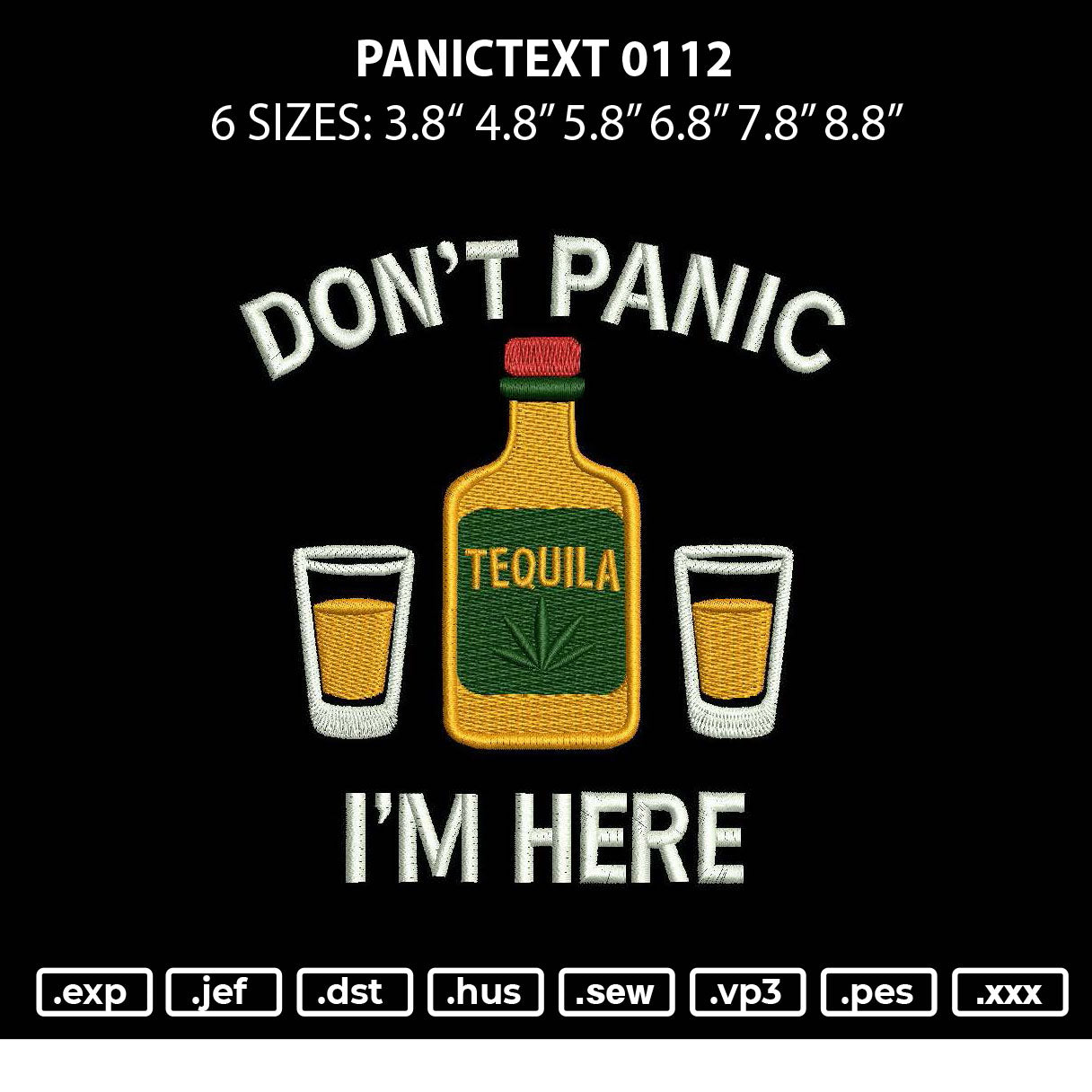 Panictext 0112 Embroidery File 6 sizes