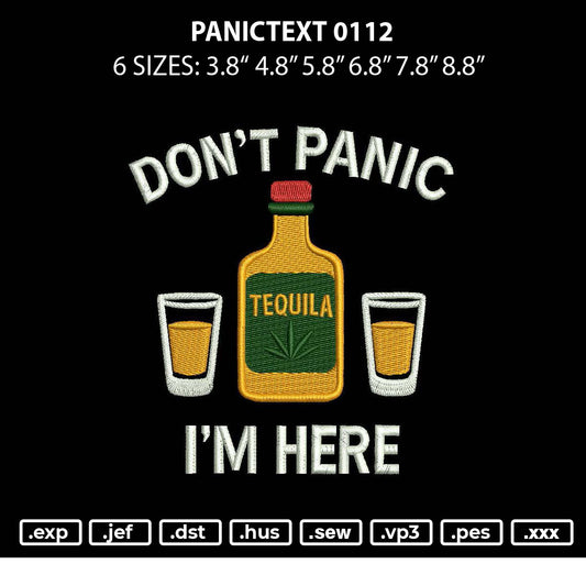 Panictext 0112 Embroidery File 6 sizes