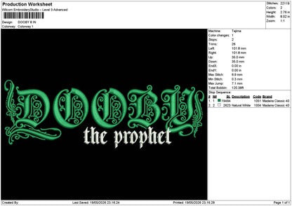Doobhtext Embroidery Machine Design File 6 sizes