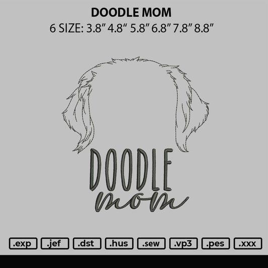 Doodle Mom Embroidery File 6 sizes