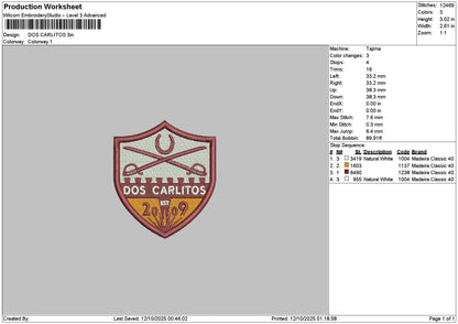 Carlitostext Embroidery File 6 sizes