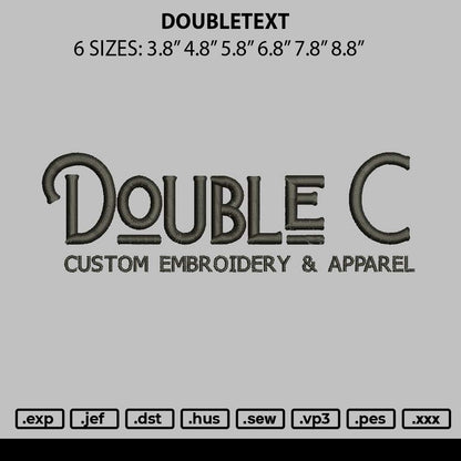 Doubletext Embroidery File 6 sizes