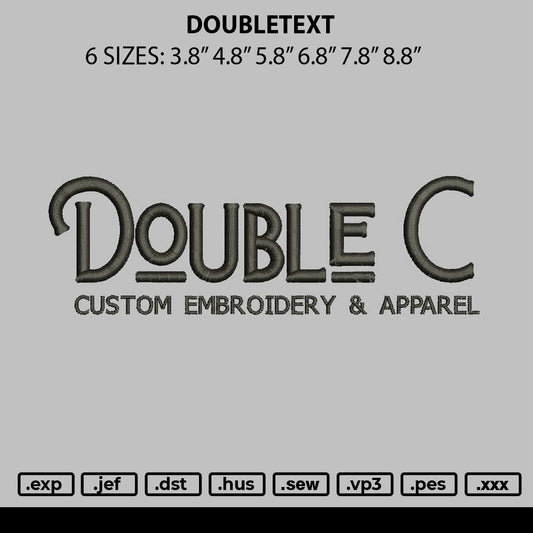 Doubletext Embroidery File 6 sizes