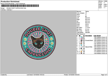 Cat Circle 1310 Embroidery File 6 sizes